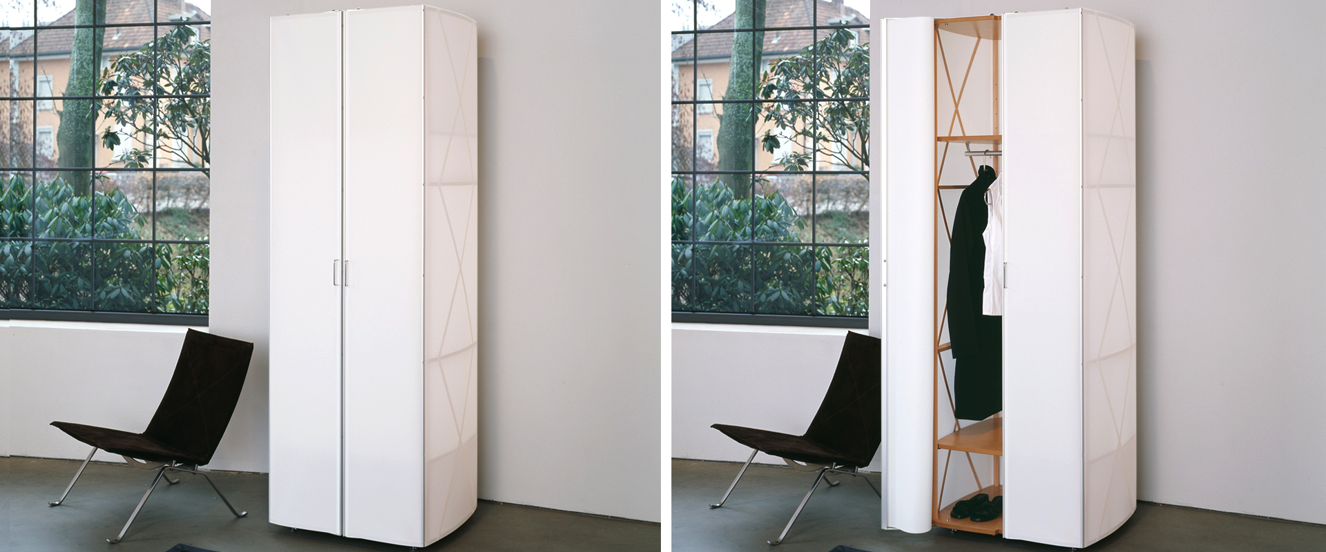 Armadi freestanding compatti per camere ospiti